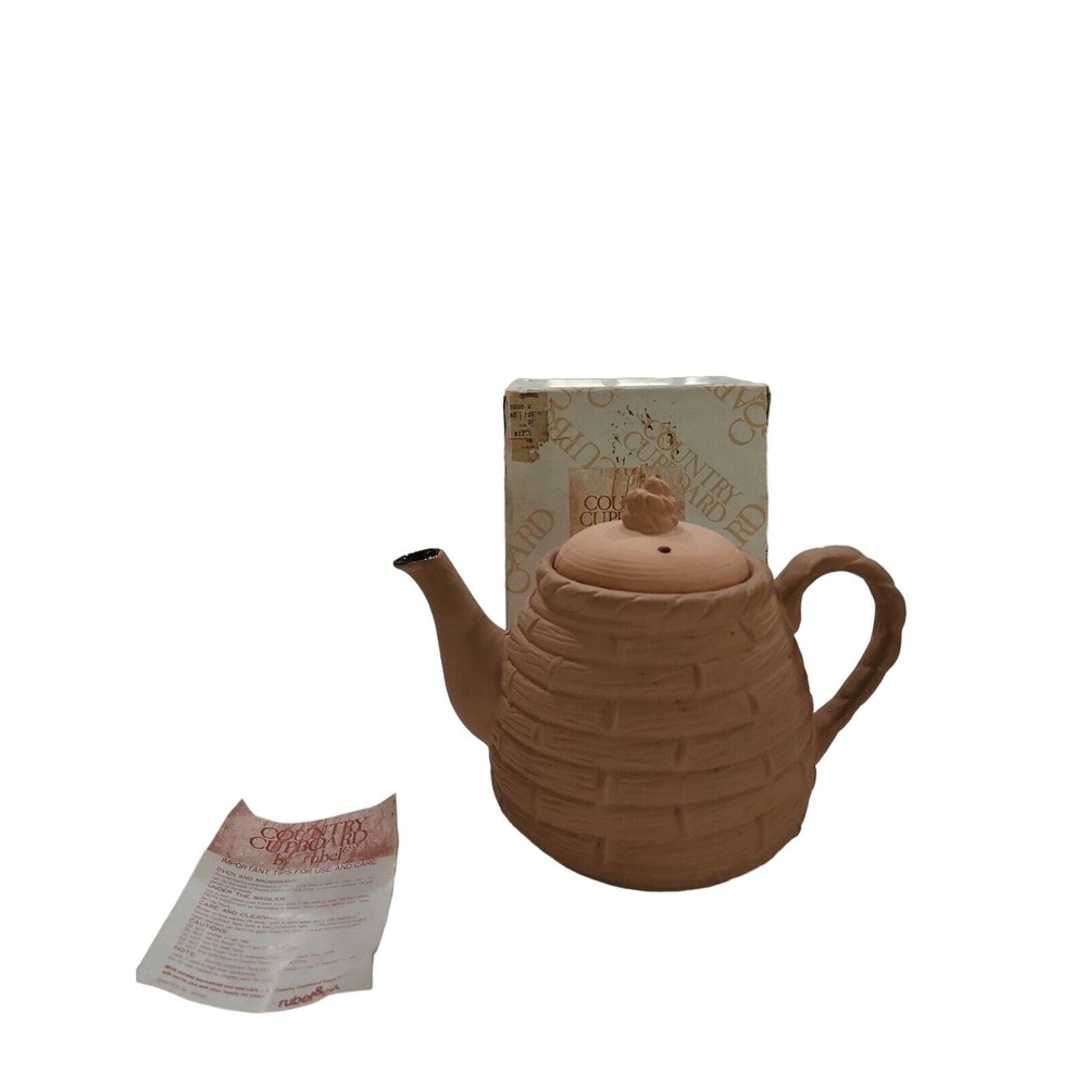 Vtg Country Cupboard By Rubel Tea Pot Terra Cotta